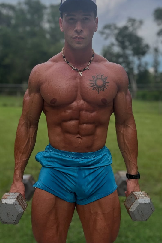 2.5" Side Split Booty Shorts - Blue