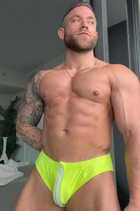 Unzip Me Swim Briefs - Neon Yellow
