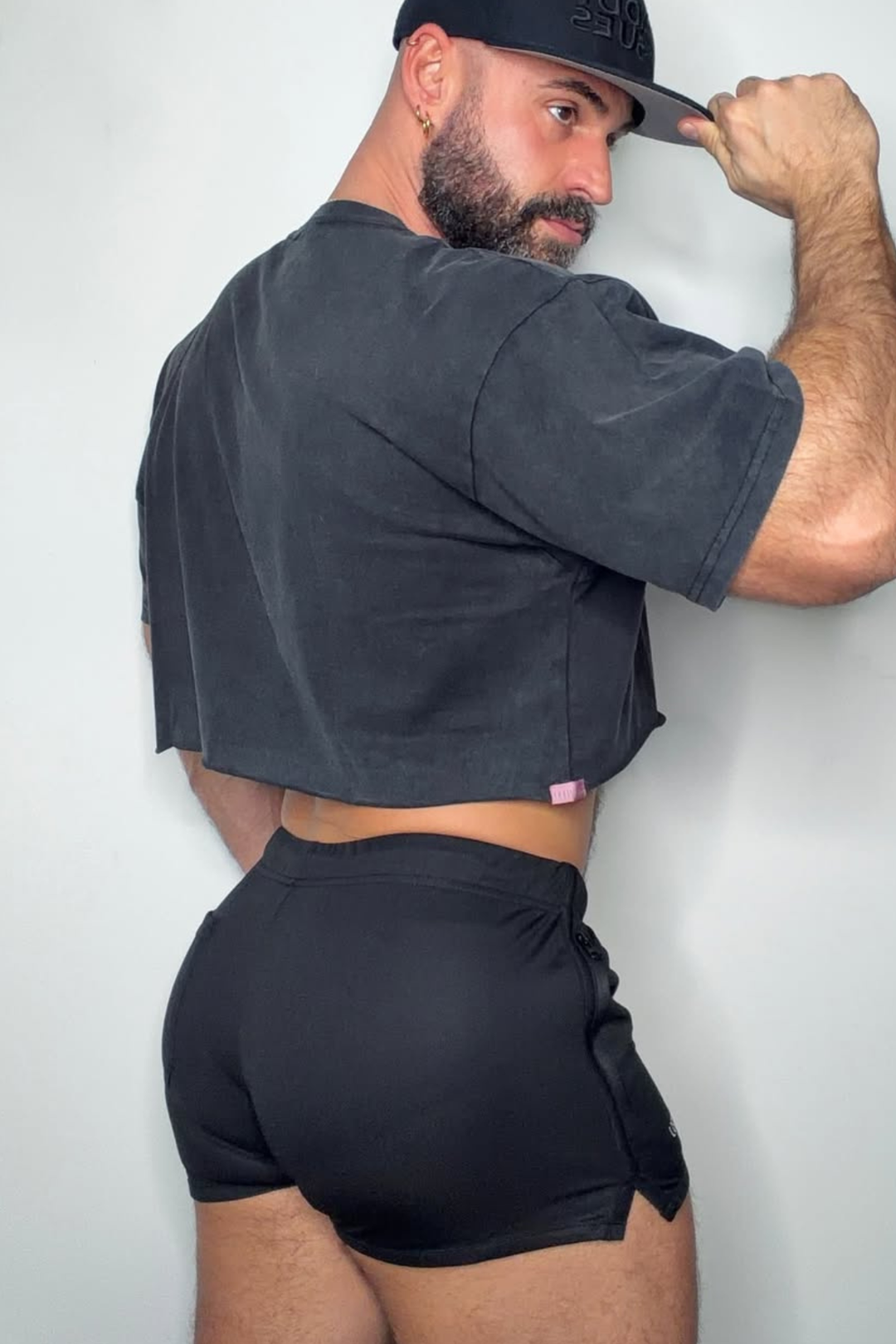 Vintage-Washed Drop-Shoulder Crop Tee - Beefcake