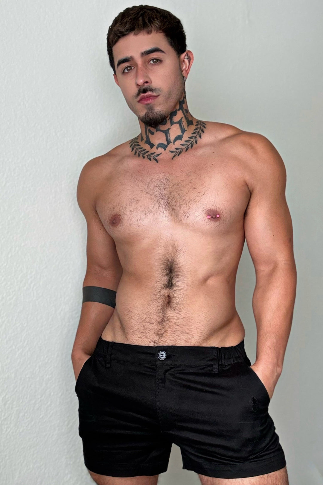 Muscle-fit Men's 2.5'' Stretchy Chino Shorts - Midnight Black