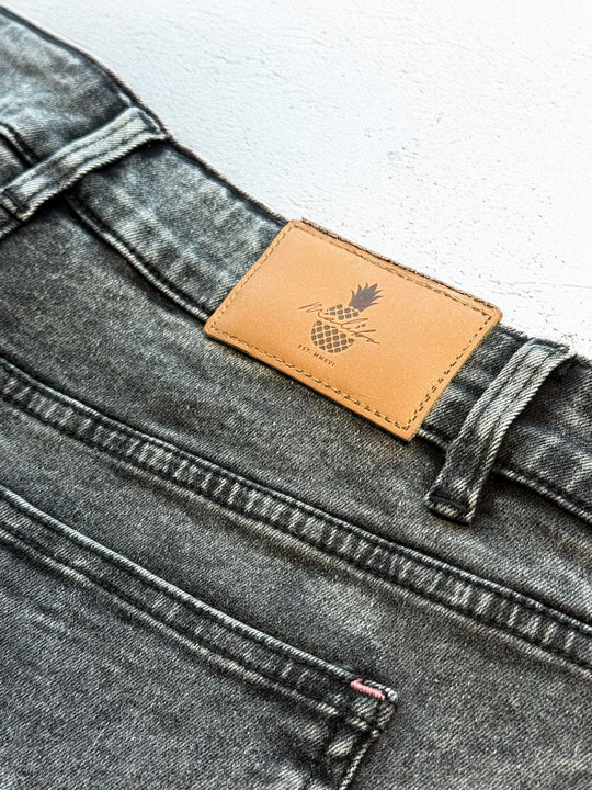 Acid Washed Distressed Booty Shorts  - Black