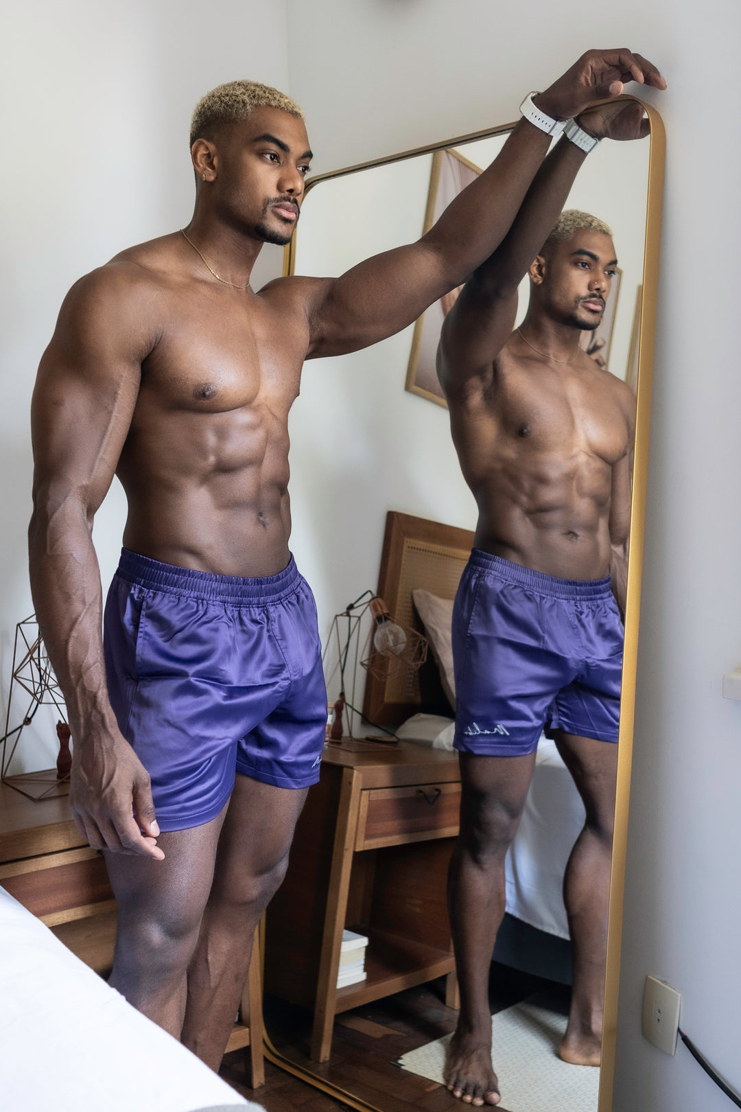 ShimmerFlex Active Shorts - Plum