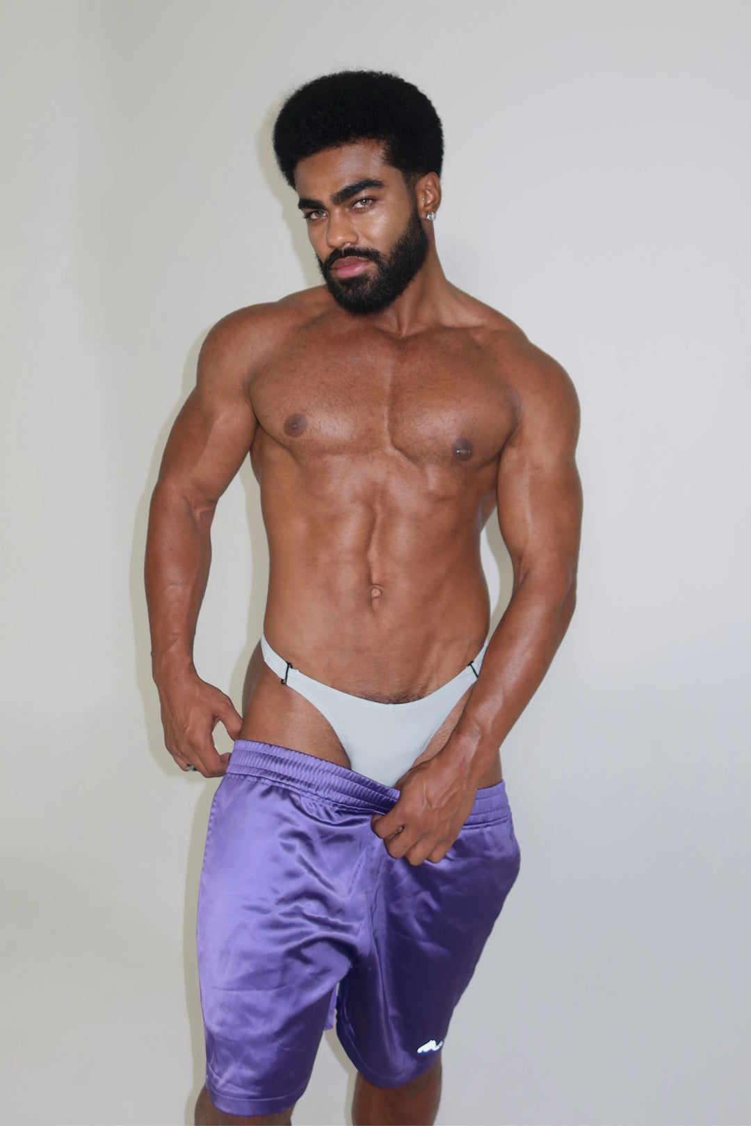 ShimmerFlex Active Shorts - Plum