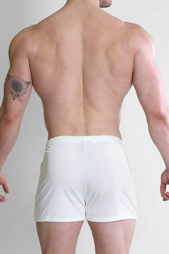Karma 2" Short Shorts with Zipper Pockets - White