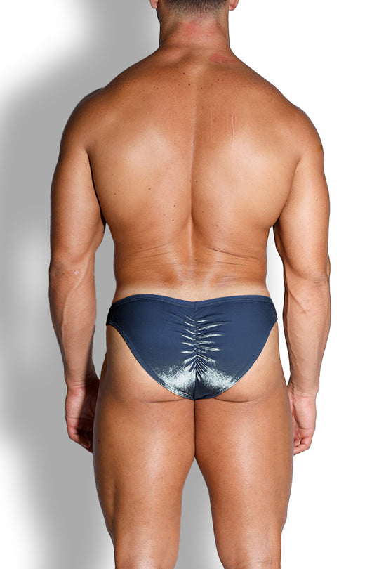 Velvety Scrunch-Butt Bikini Briefs - Blue