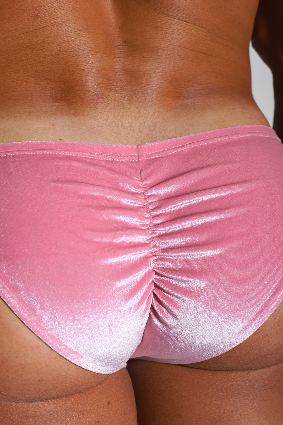 Velvety Scrunch-Butt Bikini Briefs - Pink Opal