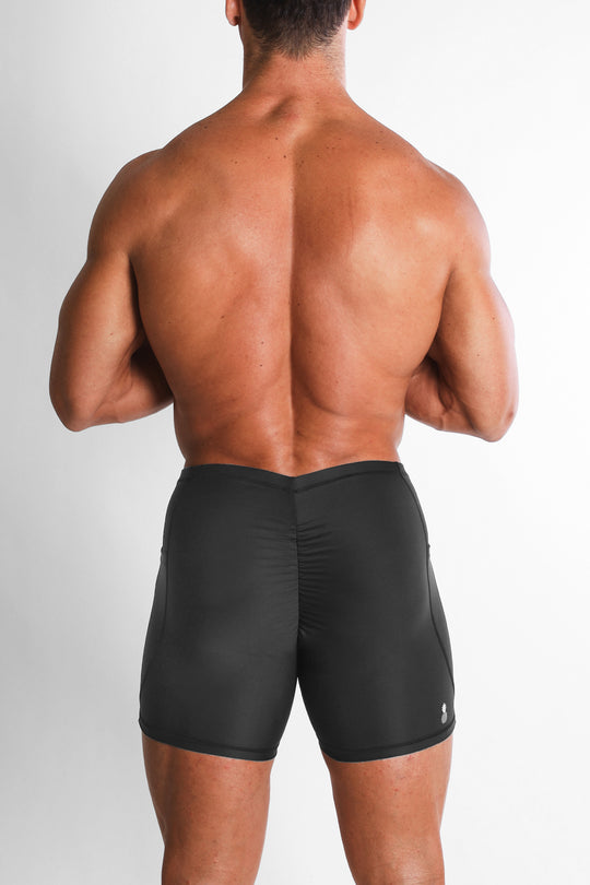 Lustrous Scrunch-Butt 4.5" Bike Shorts - Onyx Black