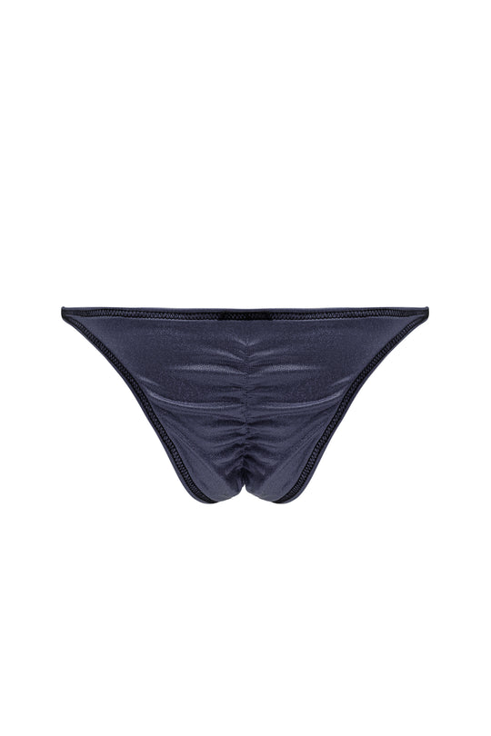 Luna Scrunch-Butt Thong - Metallic Black