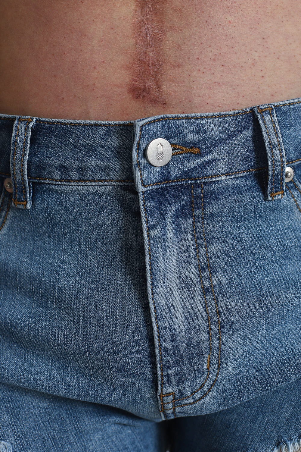 Cheeky Summer 2.5" Denim Brief Shorts - True Blue