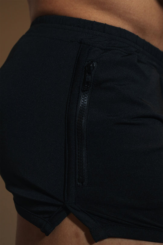 2" Side Split Booty Shorts - Midnight Black