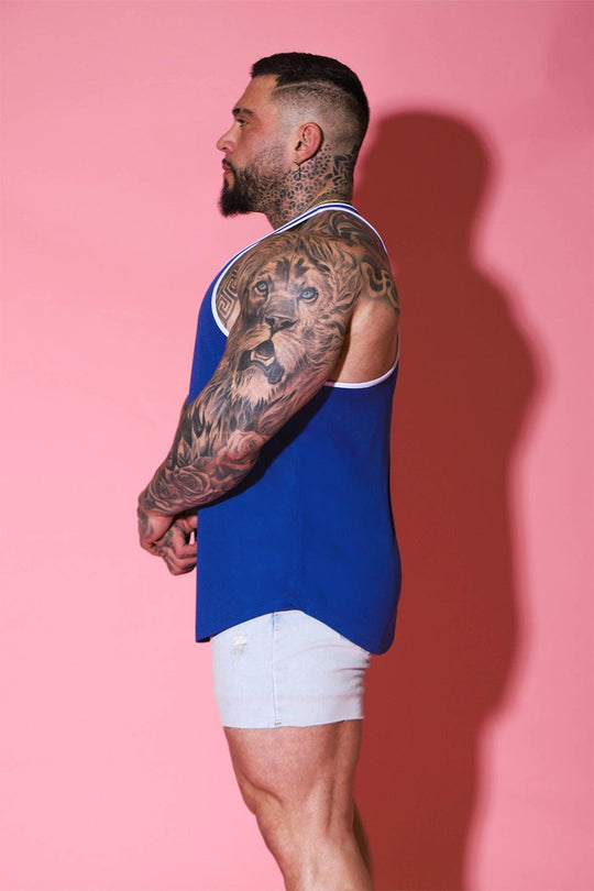 Quick-Dry Tank Top - Dark Blue w/ Skull Design - JJ Malibu 