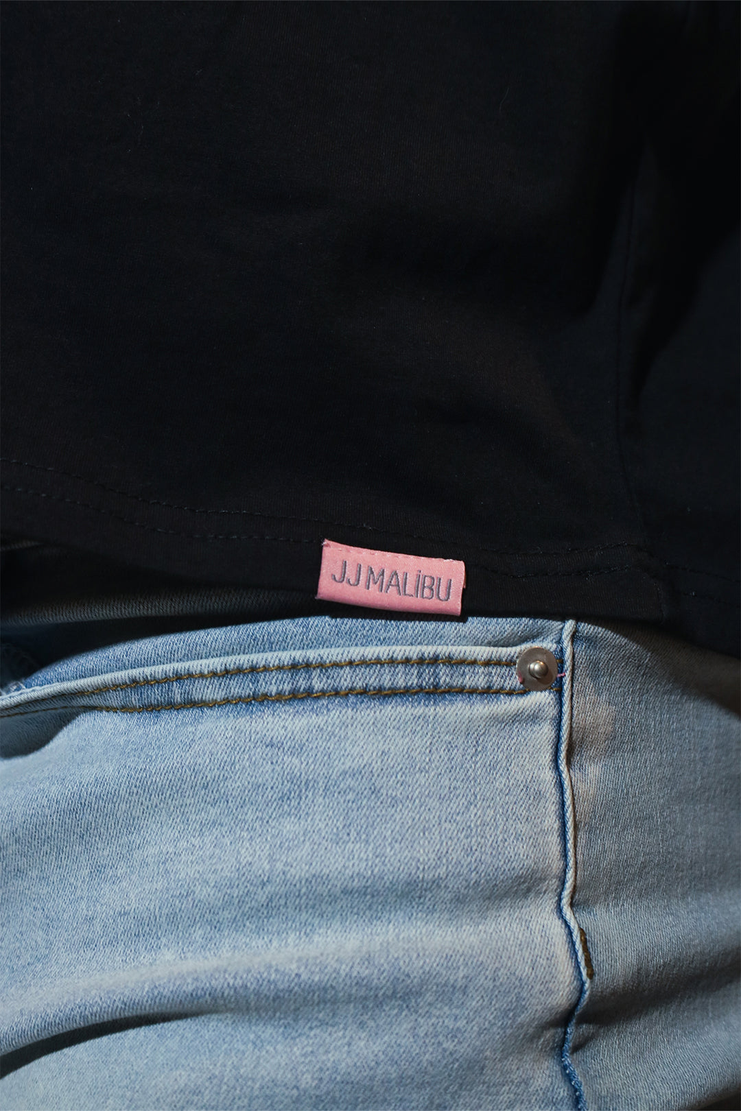 Oversized Relaxed Crop Top - Midnight Black