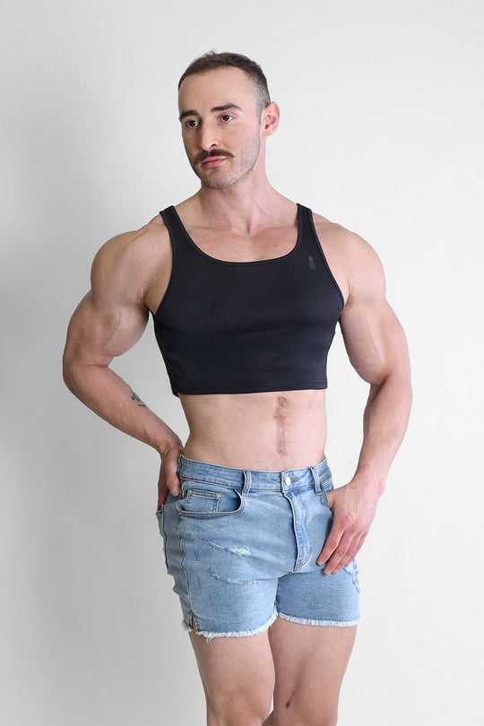 JJ Dry-Cool Crop Tank Top - Black