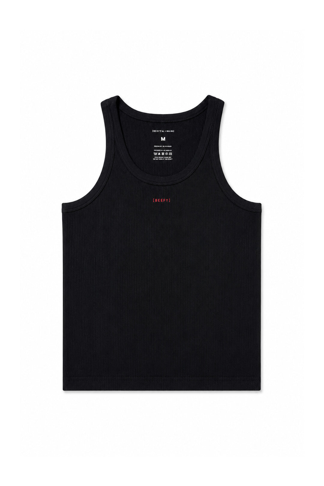 Slim Rib Knit Tank Top - Black