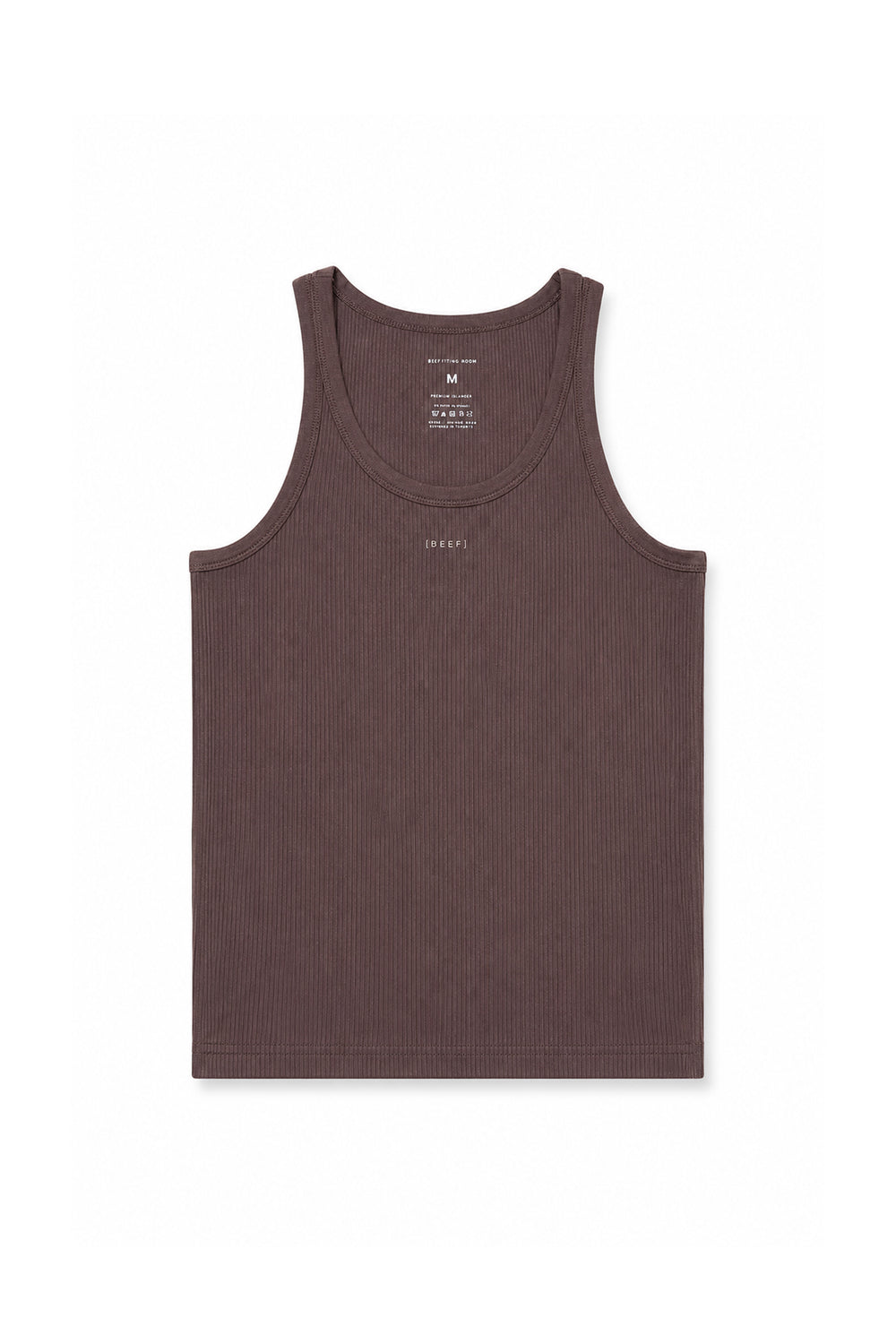 Slim Rib Knit Tank Top - Brown