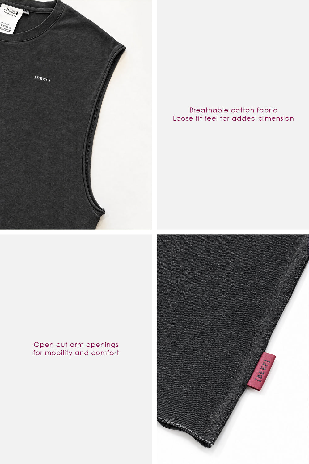 Pump-It Cropped Muscle Tank - Black