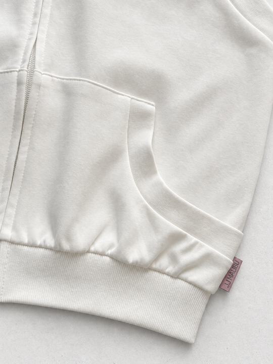 Open Back Sleeveless Hoodie - Winter White