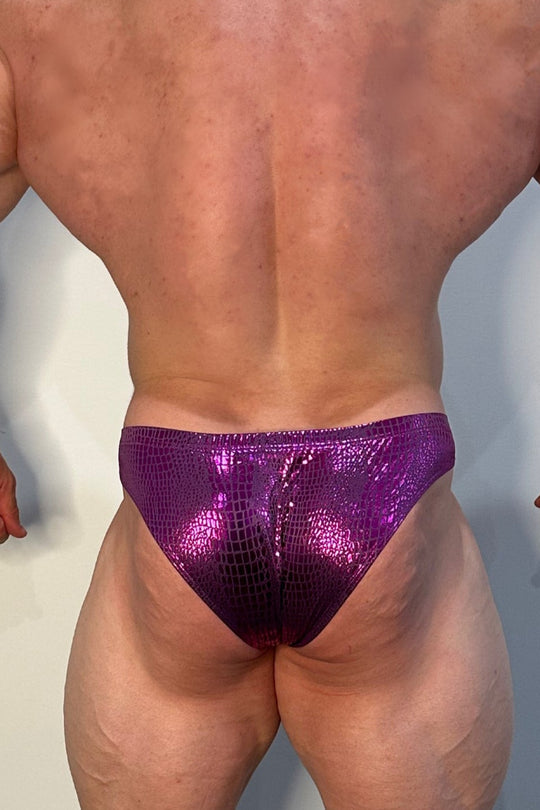 Metallica Brief with Bulge Pouch - Hot Pink Croc