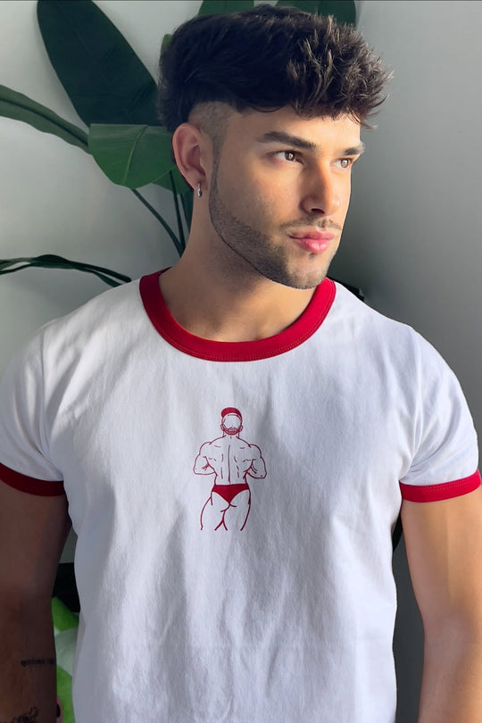Field-Day Ringer Tee - White w/ Red Trim