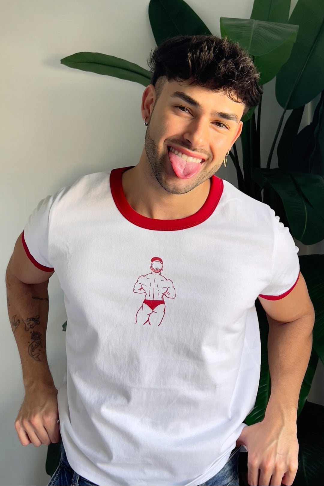 Field-Day Ringer Tee - White w/ Red Trim