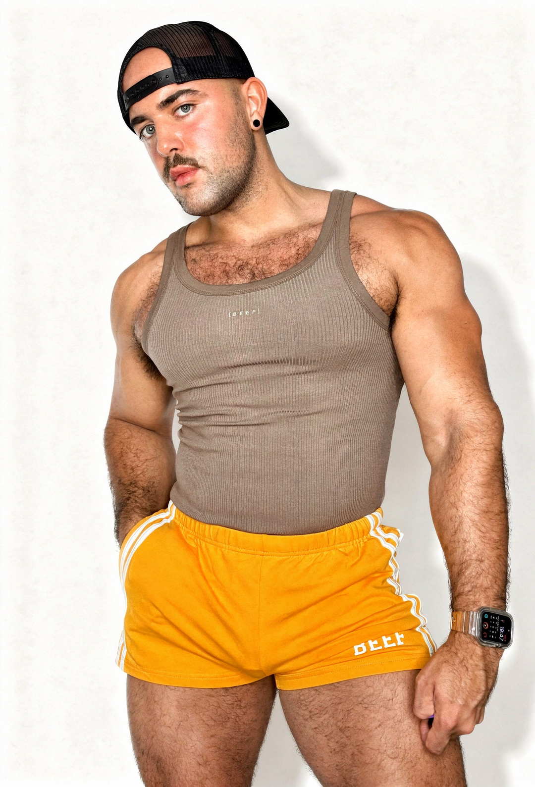 Varsity Boy Short Shorts - Tangerine Orange