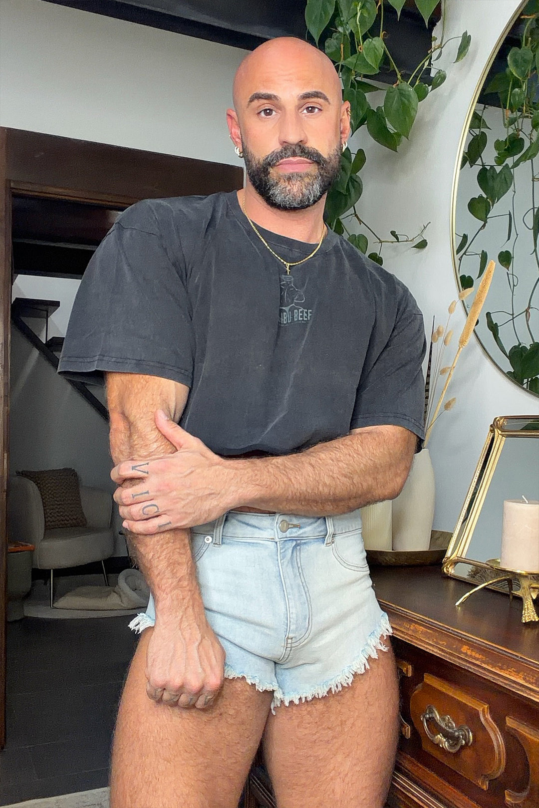 Cheeky Summer 2.5" Denim Brief Shorts - Sky Blue